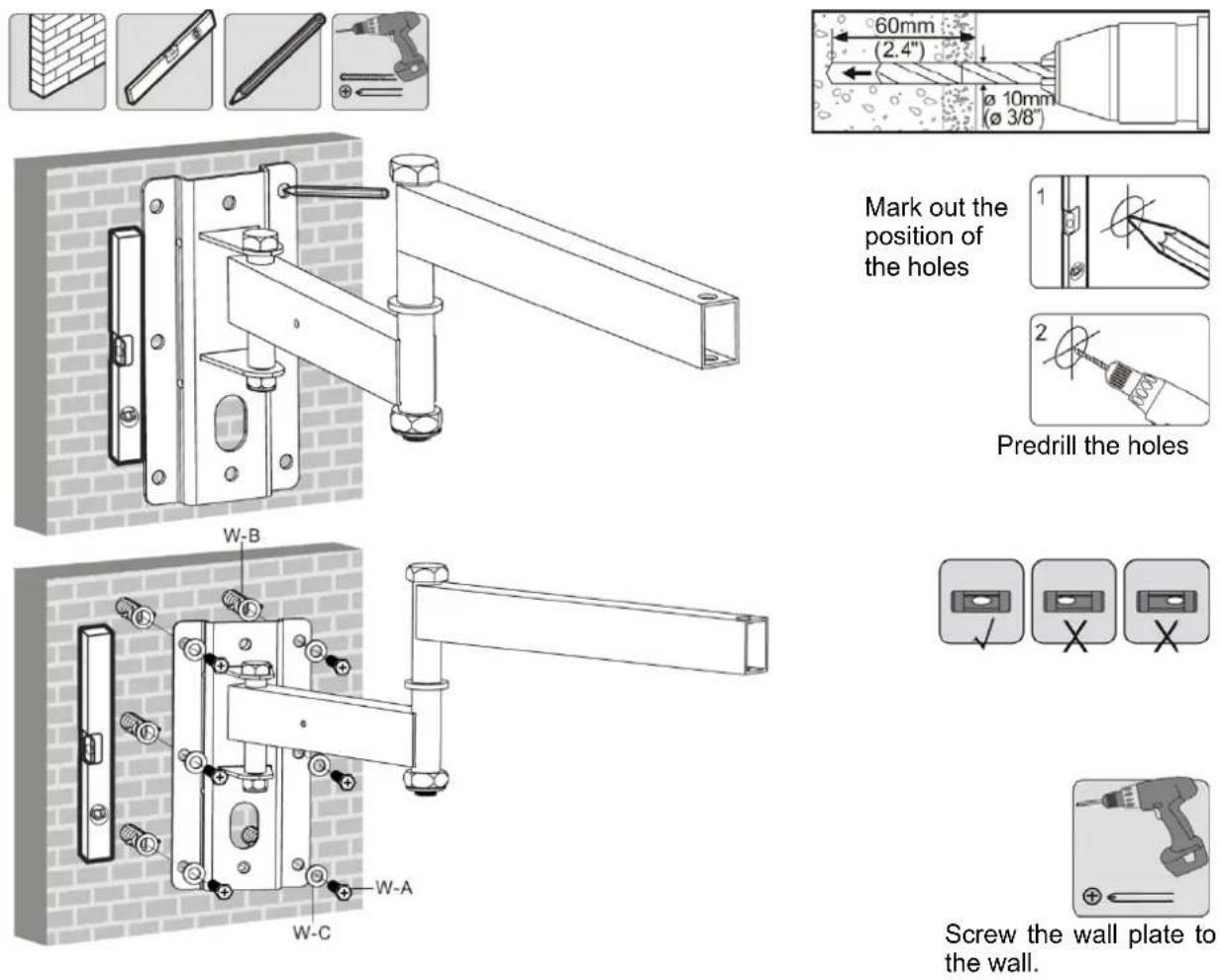 Marquant 929-070 - Installation on concrete or brick wall - 1