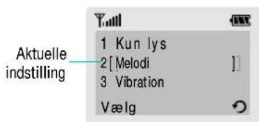 SAMSUNG SGH-R210LA - Eksempel: Vælge en alarmtype - 4