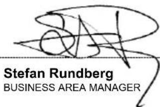 Stefan Rundberg BUSINESS AREA MANAGER
