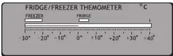 FRIDGE/FREEZER THEMOMETER °C FREEZER FRIDGE -30° -20° -10° 0° +10° +20° +30° +40°