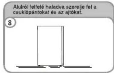 Alulról felfelé haladva szerejfe fel a csuklópántokat és az ajtókat. 8