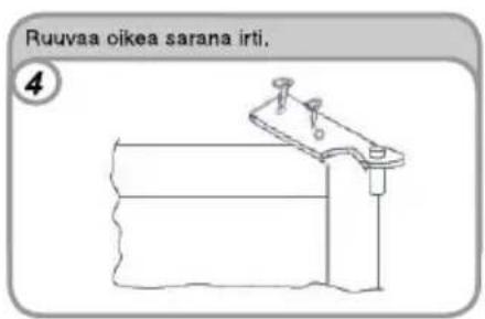 Ruuvaa oikea sarana irti, ④