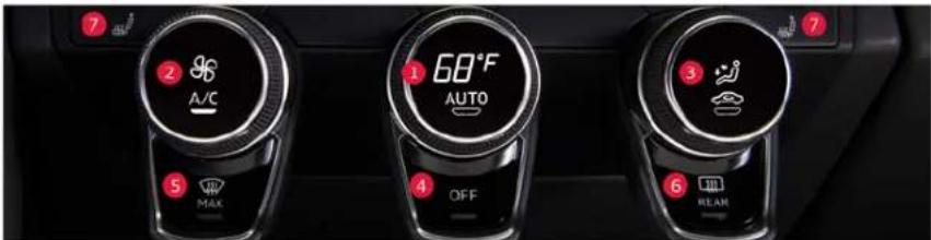 7 2 A/C 5 MAX 68°F AUTO 4 OFF 3 REACH 6 7