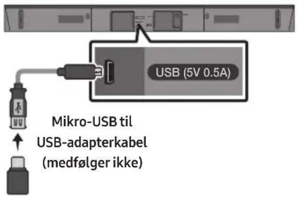 USB (5V 0.5A) Mikro-USB til USB-adapterkabel (medfølger ikke)