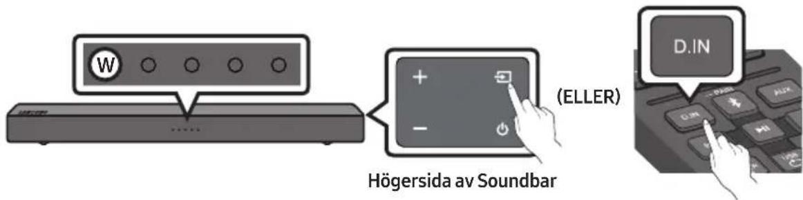 W (ELLER) Högersida av Soundbar D.IN