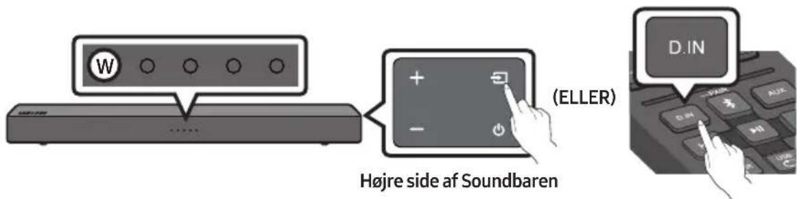 W (ELLER) Højre side af Soundbaren D.IN