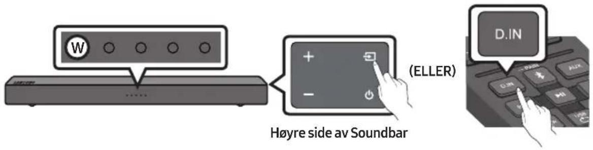 W (ELLER) Høyre side av Soundbar D.IN