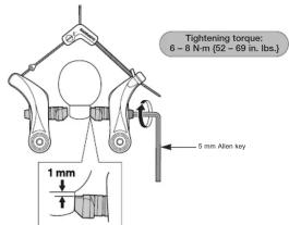 Tightening torque: 6 - 8 N·m (52 - 69 in. lbs.) 5 mm Alon key 1 mm