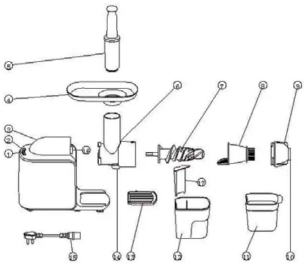 WILFA JuiceMaster SJ-150A - Dele og indhold - 1