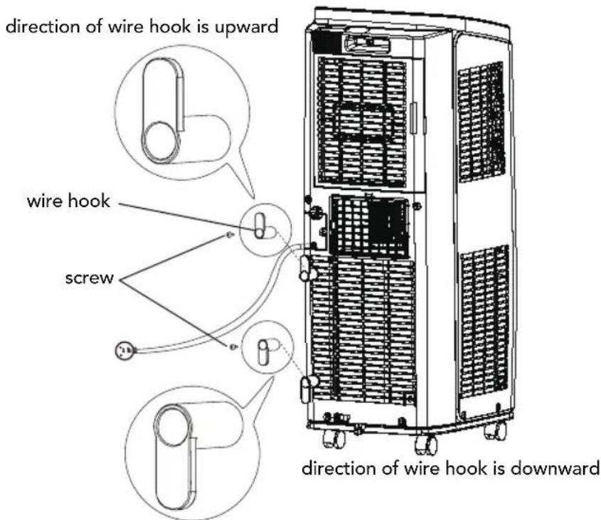 direction of wire hook is upward wire hook screw direction of wire hook is downward