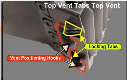 Top Vent Tabs Top Vent Locking Tabs Vent Positioning Hooks
