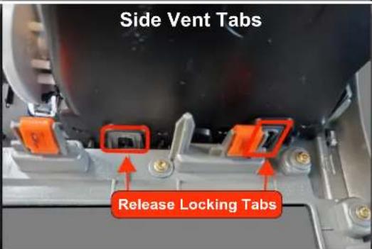 Side Vent Tabs Release Locking Tabs