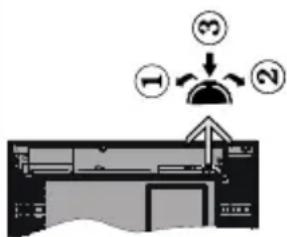 Diagram showing a mechanical or electrical component with numbered parts and directional arrows indicating flow or movement.