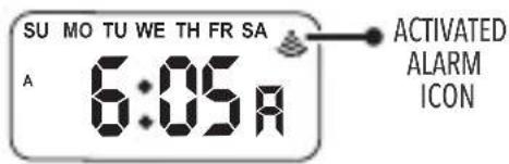 SU MO TU WE TH FR SA A 6:05A ACTIVATED ALARM ICON