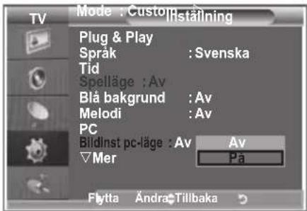 SAMSUNG LE46M86BC - Ställa in Bildinst. PC-läge - 2