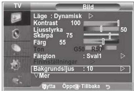 SAMSUNG LE46M86BC - Du kan justera skärmens ljusstyrka genom att ställa in bakgrundsljuset. (0\~10) - 1