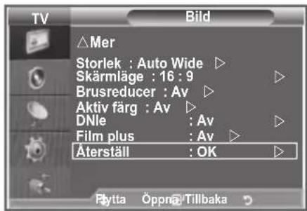 SAMSUNG LE46M86BC - Återställa bildinställningarna till fabriksstandard - 1