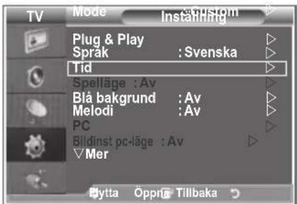SAMSUNG LE46M86BC - Ställa in och visa aktuell tid - 1