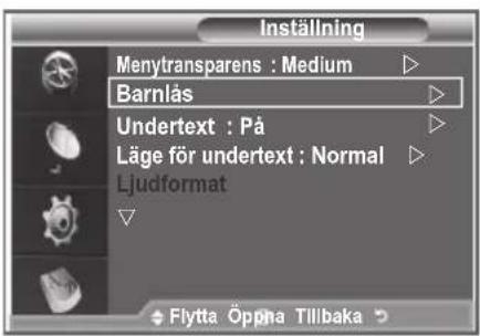SAMSUNG LE46M86BC - Ställa in Barnlås - 1