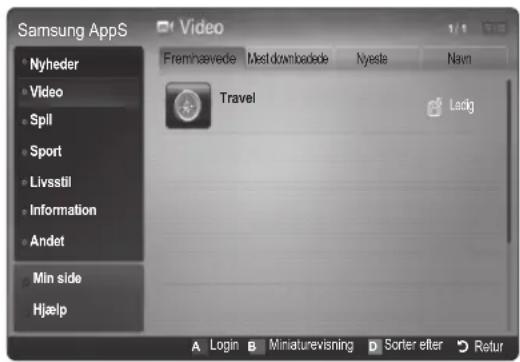Samsung AppS Nyheder Video Spli Sport Livsstil Information Andet Min side Hjælp Video Fremhaevede Mestdownbede Nyeste Navn Travel Ladig A Login B Miniaturevisning D Sorter efter Retur