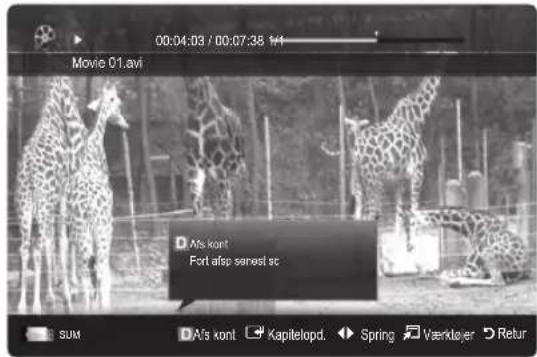 00:04:03 / 00:07:38 144 Movie 01.avi D A's kont Fort afsp serest sc SUM D A's kont Kapitelopd. Spring Værktøyer Retur