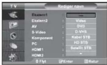 SAMSUNG LE32M71B - Redigering af navne på indgangskilder - 1