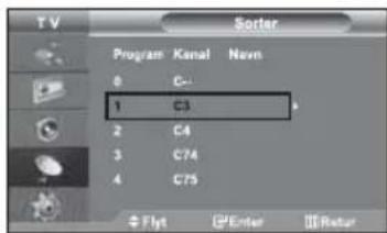 SAMSUNG LE32M71B - Sortering af de gemte kanaler - 1