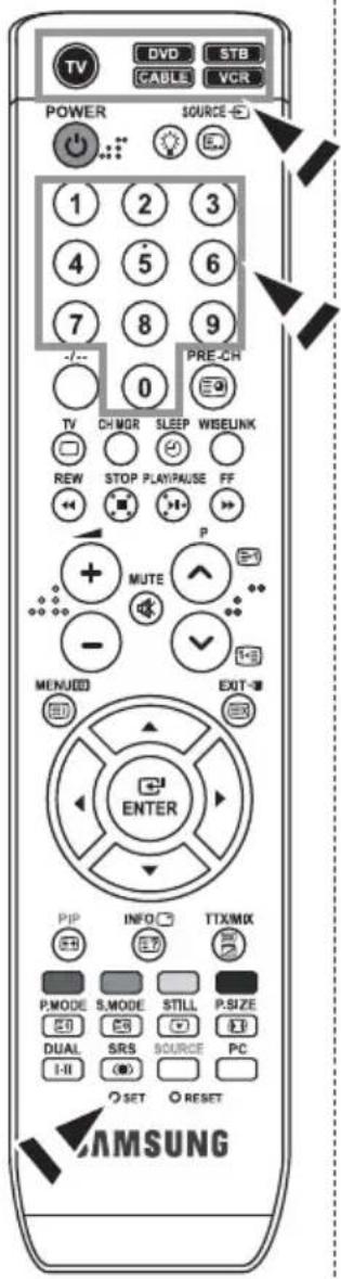 SAMSUNG LE32M71B - Ställa in fjärrkontrollen att styra kabelboxen. - 1