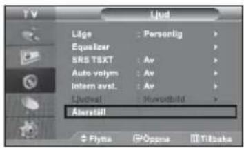 SAMSUNG LE32M71B - Återställa ljudinställningarna till fabriksstandard - 1