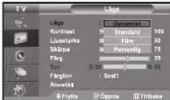 TV Lape Dyhamask Kontrast Standard 100 Ljusstyrka Film 50 Skärpa Perseitlig 75 Fårg 55 Ton Q 50 R 50 Fårfton Svalt Asterisk $ Flylla Opps E Tlitska