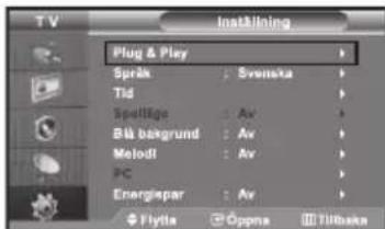 Plug & Play Språk : Svenska Tid Spotlige : Av Bil begrund : Av Metodi : Av PC Energispar : Av Flytta Opms Tilbaka