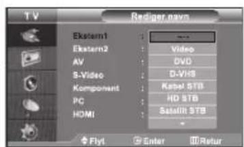 SAMSUNG LE26R75B - Redigering af navne på indgangskilder - 1
