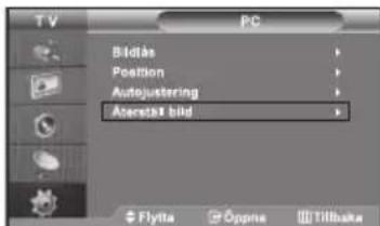 TV PC Bildläs Position Autojustering Aterstät bild Flytta Öppna Tilbuka
