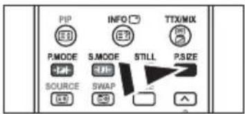 PIP INFO TTX/MIX P.MODE S.MODE STILL PSIZE SOURCE SWAP