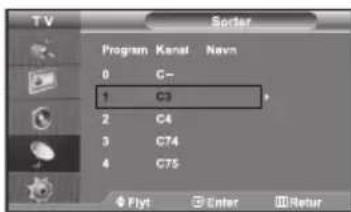 SAMSUNG LE26R75B - Sortering af de gemte kanaler - 1