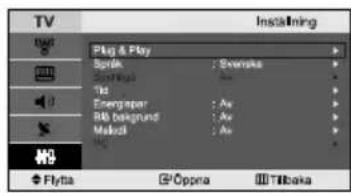 TV Inställning Play & Play Sprink Spindtopen Tid Energiepier Bilk beakgrund Model PC Svenska Au Lag Model Hag Flyta Oppna Tilbaka