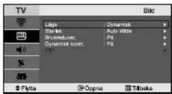 TV Loge : Dynamick Shorek : Auto Wide Bluverduder, P4 Dynamick kontr. P4 Flytta Opna Tllbaka