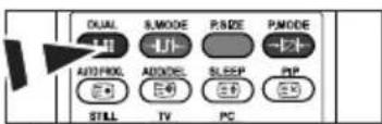 DUAL S.MODE P.SIZE PMODE AUTO.PROG. AUDIO. SLEEP PIP STILL TV PC