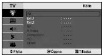 TV Kills TV Ext1 Ext2 RV 5-Video Compaerted PC HDMI Flytia Öppna Tillbaka