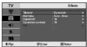 TV Bilde Tilbend : Dynamisk Sentinel : Auto - Brod Digital NIT : 10 Dynamisk kortset : 10 Flyt Enter Return