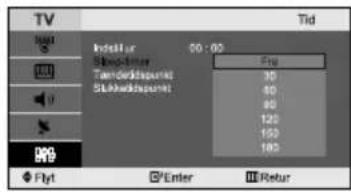 SAMSUNG LE23R71W - Indstilling af sleep-timer - 2