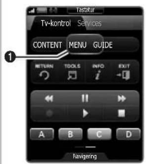 Tastatur Tv-kontrol Servicas CONTENT MENU GUIDE RETURN TOOLS INFO EXIT A B C D Kavigering