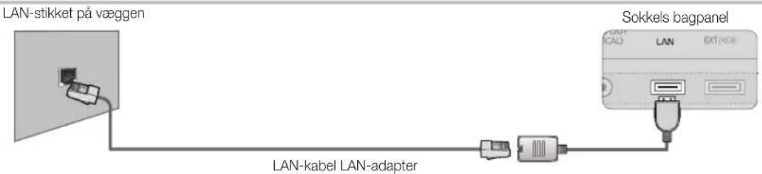 LAN-stikket på væggen Sokkels bagpanel LAN-kabel LAN-adapter