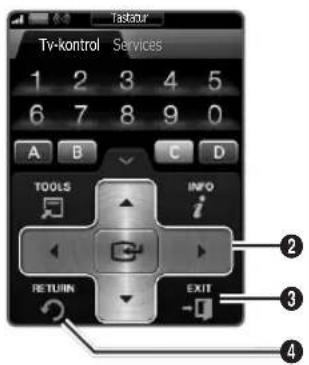 Tasstar Tv-kontrol Services 1 2 3 4 5 6 7 8 9 0 A B C D TOOLS INFO RETURN EXIT ② ③ ④