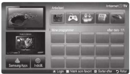 Anbefalet Internet@TV Mine programmer after dato 1/1 Samsung Apps Indstill. Login Mark som favorit Sorter efter Refur