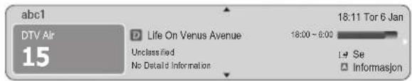 abc1 DTV Air 15 D Life On Venus Avenue Unclassified No Detail Information 18:11 Tor 6 Jan 18:00 - 6:00 L# Se □ Informasjon