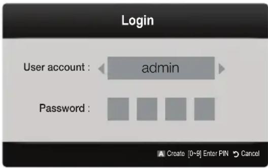 Login User account : admin Password :