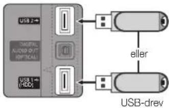USB 2+ DIGITAL AUDIO OUT OPTICAL USB 1+ (HDD) eller USB-drev