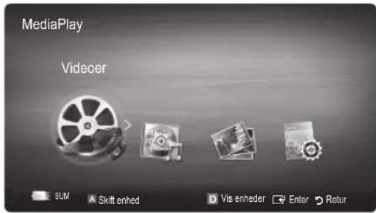 MediaPlay Videoer SUM Shift ened Vis eneder Enter Return