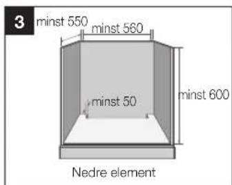 3 minst 550 minst 560 minst 50 minst 600 Nedre element